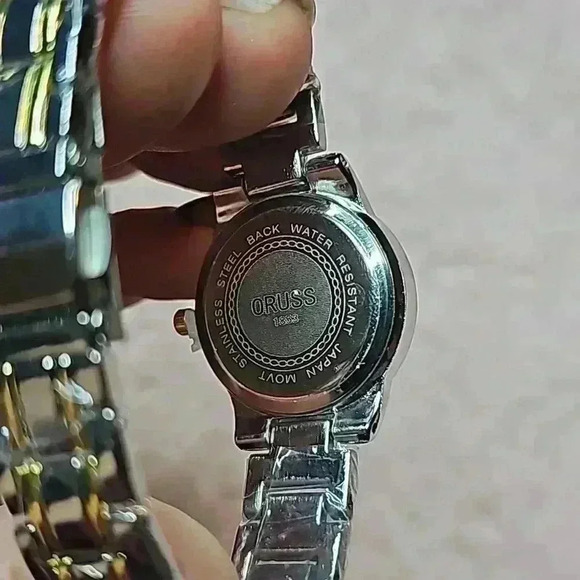 Oruss Silver & Gold Tone Link Bracelet & Round Face Watch, Day/Date Window - Picture 3 of 4